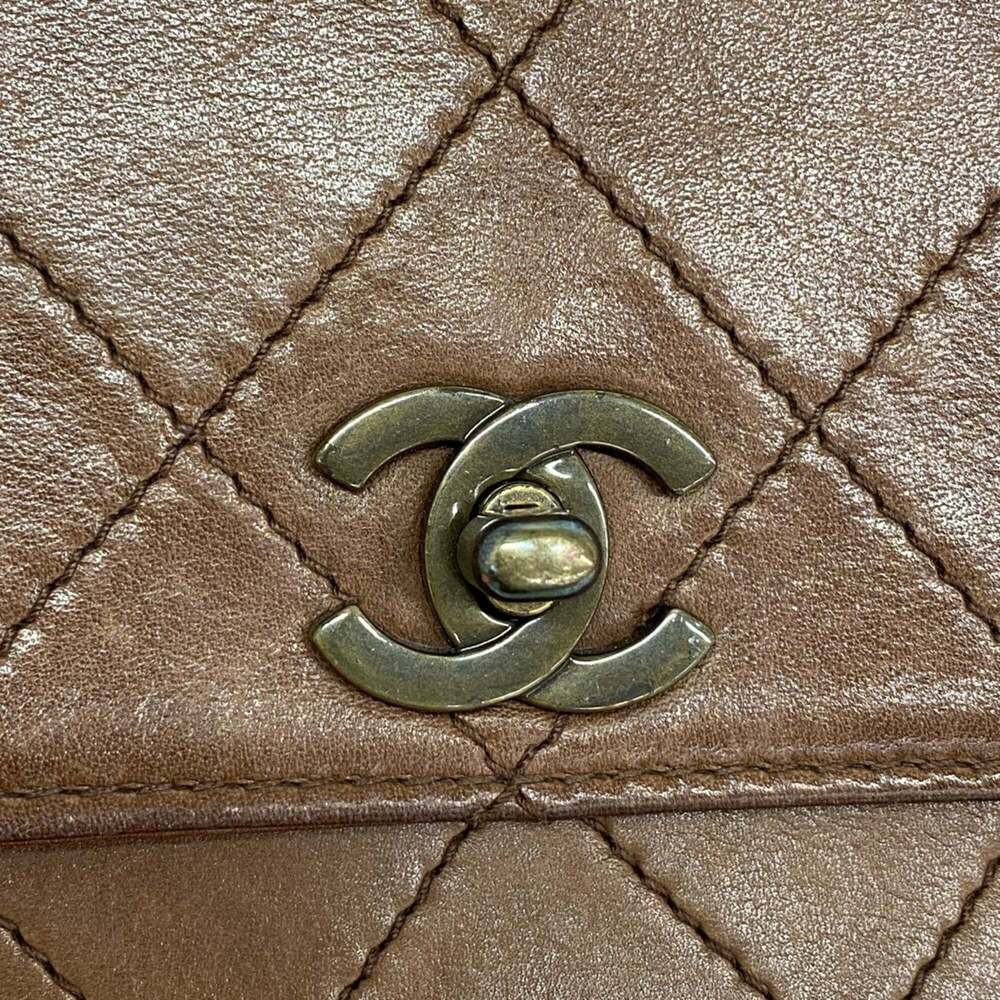 CHANEL Brown Lambskin Leather Shoulder Bag - Picture 10 of 12